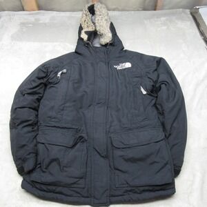North Face Down Jacket Womens XS Black McMurdo Parka Faux Fur Hood Winter READ